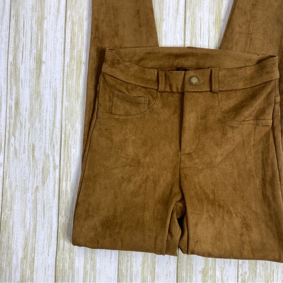 Hale Bob Brown Ultra Suede Skinny Pants - Picture 3 of 9